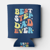 Bester Step-Vater je farbenfrohe Retro-Typografie Dosenkühler (Rückseite)