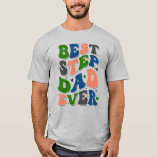 Bester Step-Vater je farbenfrohe Retro-Typografie T-Shirt