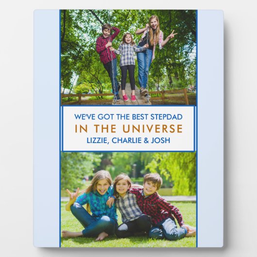Bester Stepdad im Universum Personalisiertes 2-Fot Fotoplatte (Vorderseite)