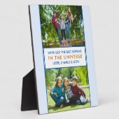 Bester Stepdad im Universum Personalisiertes 2-Fot Fotoplatte (Seite)