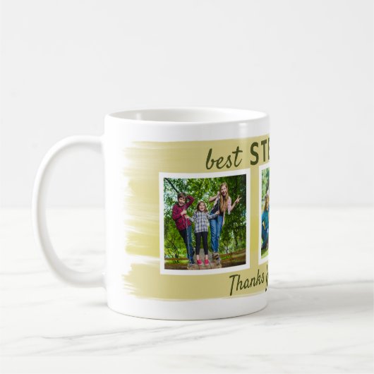 Bester Stepdad je - 3 Foto Pinselstriche Kaffeetasse (Links)
