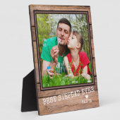 Bester Stepdad je Foto Rustikales Holz Personalisi Fotoplatte (Seite)