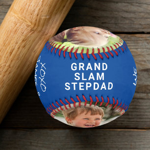 Bester Stepdad je Personalisiertes Foto Blue Baseb Baseball