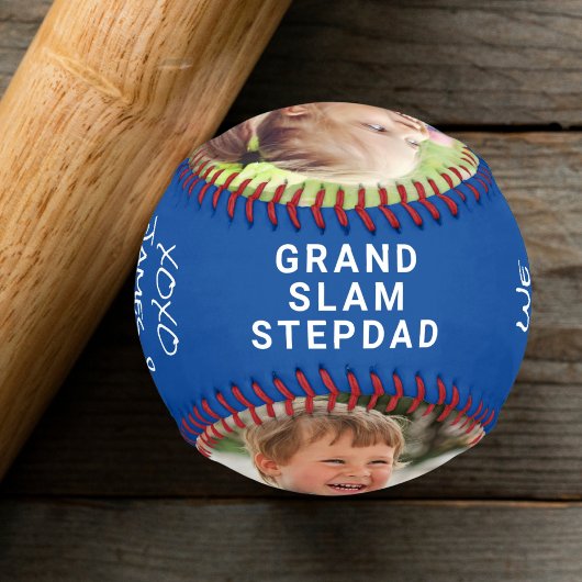 Bester Stepdad je Personalisiertes Foto Blue Baseb Baseball