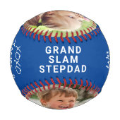 Bester Stepdad je Personalisiertes Foto Blue Baseb Baseball (Rückseite)