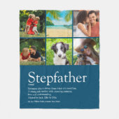 Bester Stepfather, Stepdad Definition 6 Foto Blau Fleecedecke (Vorderseite)