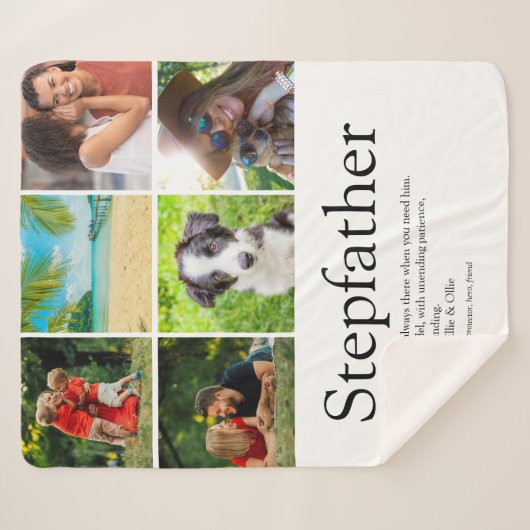 Bester Stepfather, Stepdad Definition 6 Foto Spaß Sherpadecke (Vorderseite (Horizontal))