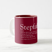 Bester Stepfather, Stepdad Definition Burgund Zweifarbige Tasse (Vorderseite Links)