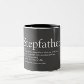 Bester Stepfather, Stepdad Definition Spaß grau Zweifarbige Tasse (Mittel)