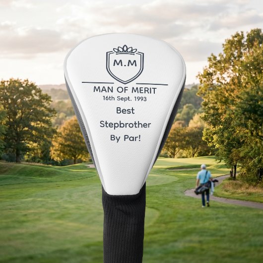 Bester Stiefbruder Monogramm Anfangsbuchstaben Man Golf Headcover