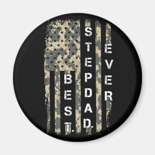 Bester STIEFVATER Aller Zeiten Vintage-Flagge Camo Magnet