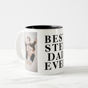 Bester Stiefvater Allerwetter Vatertag 2 Foto Coll Zweifarbige Tasse