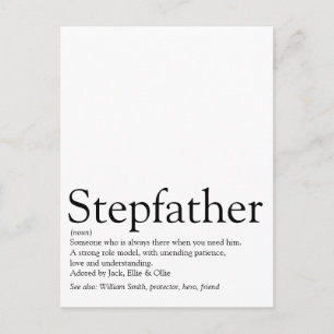 Bester Stiefvater der Welt Definition Postkarte