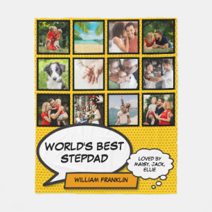 Bester Stiefvater der Welt Stiefvater Foto Spaß Mo Fleecedecke