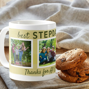 Bester Stiefvater überhaupt - 3 Foto-Pinselstrich Kaffeetasse