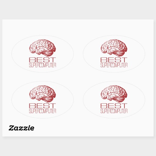 Bester Supercomputer Ovaler Aufkleber (Blatt)