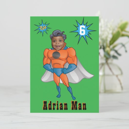 Bester Superhelden Phantastisches Comic Geburtstag Einladung (Stehend Vorderseite)