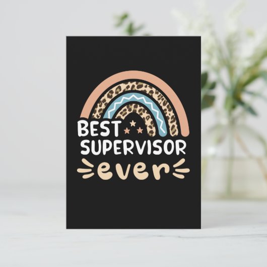 Bester Supervisor je Leopard Rainbow-Geschenkidee  Karte (Stehend Vorderseite)