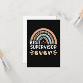 Bester Supervisor je Leopard Rainbow-Geschenkidee  Karte (Vorderseite/Rückseite Beispiel)