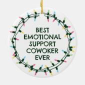 Bester Support-Cowoker für alle Zeiten Keramik Ornament (Hinten)