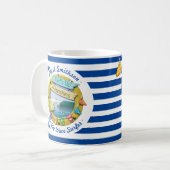 Bester Surfer Sunshine Nautical Navy Strip Porthol Kaffeetasse (Vorderseite Links)