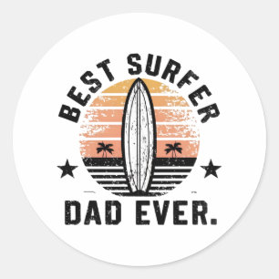 Bester Surfer-Vater je Runder Aufkleber