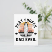 Bester Surfer-Vater überhaupt Postkarte (Stehend Vorderseite)