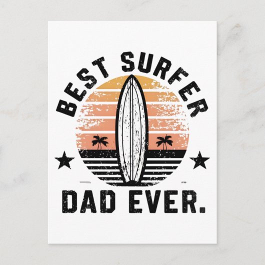 Bester Surfer-Vater überhaupt Postkarte (Vorderseite)