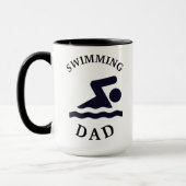 Bester "SWIMMING VATER" - VATER'S GEBURTSTAGSKAFFE Tasse (Links)