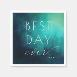 Bester Tag Aller Zeiten Optimistisch Türkis Aquare Serviette