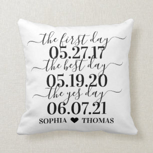 Bester Tag JA Tag Hochzeitstag Geschenk-Throw Kissen