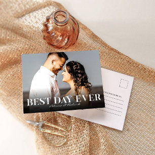 Bester Tag je einfache Hochzeit Danke Foto Postkarte