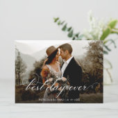 Bester Tag je Elegante Hochzeit Danke Foto Karte (Stehend Vorderseite)