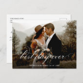 Bester Tag je Elegante Hochzeit Danke Foto Postkarte (Vorne/Hinten)