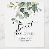 Bester Tag je Grün Vielen Dank Weinetikett (Einzelnes Label)