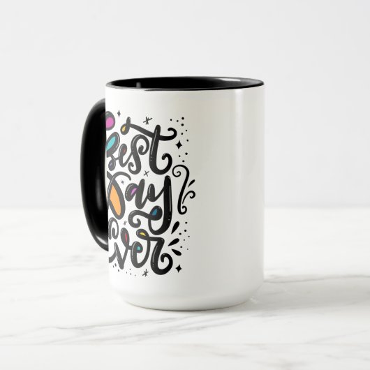 Bester Tag je, handschriftlich Tasse (Vorderseite Links)