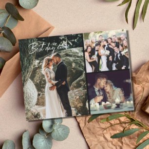 Bester Tag je Hochzeit Foto Collage Vielen Dank Postkarte