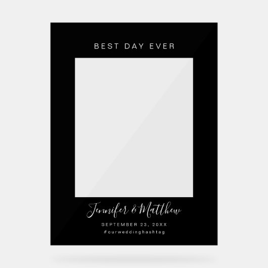 Bester Tag je | Hochzeitsband-Foto Acrylschild (Vorderseite)