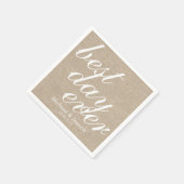 Bester Tag je Imitate begraben rustikalen schicken Serviette (Ecke)