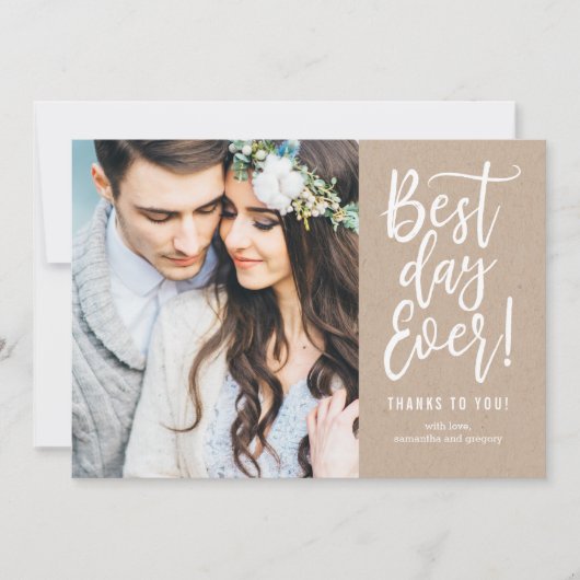 Bester Tag je Kraft Dankeschön Note Card Mitteilungskarte (Vorderseite)