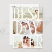 Bester Tag je Moderne Hochzeit Vielen Dank Ankündigung (Vorne/Hinten)