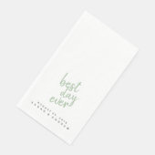 Bester Tag je Sage Green Wedelhandtuch Serviette (Ecke)