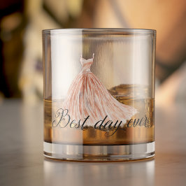 Bester Tag je Wasserfarbe Bridesmaid Kleid Whiskyglas