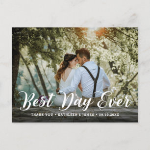Bester Tag je   Wedding Foto Vielen Dank Postkarte