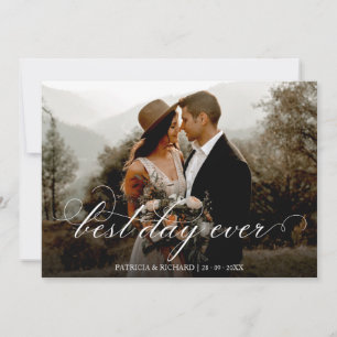 Bester Tag überhaupt Elegante Hochzeit Danke Foto Karte