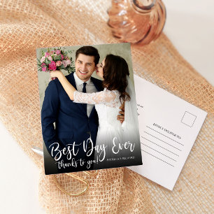 Bester Tag überhaupt Elegante Hochzeit Danke Postk Postkarte