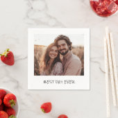 Bester Tag überhaupt Foto Hochzeit Personalisiert  Serviette (Beispiel)