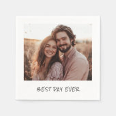 Bester Tag überhaupt Foto Hochzeit Personalisiert  Serviette (Vorderseite)