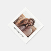 Bester Tag überhaupt Foto Hochzeit Personalisiert  Serviette (Ecke)