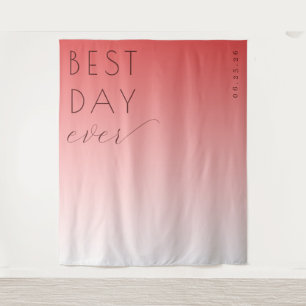 Bester Tag überhaupt Fröhlicher Rosa Gradient Mini Wandteppich